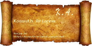 Kossuth Arianna névjegykártya
